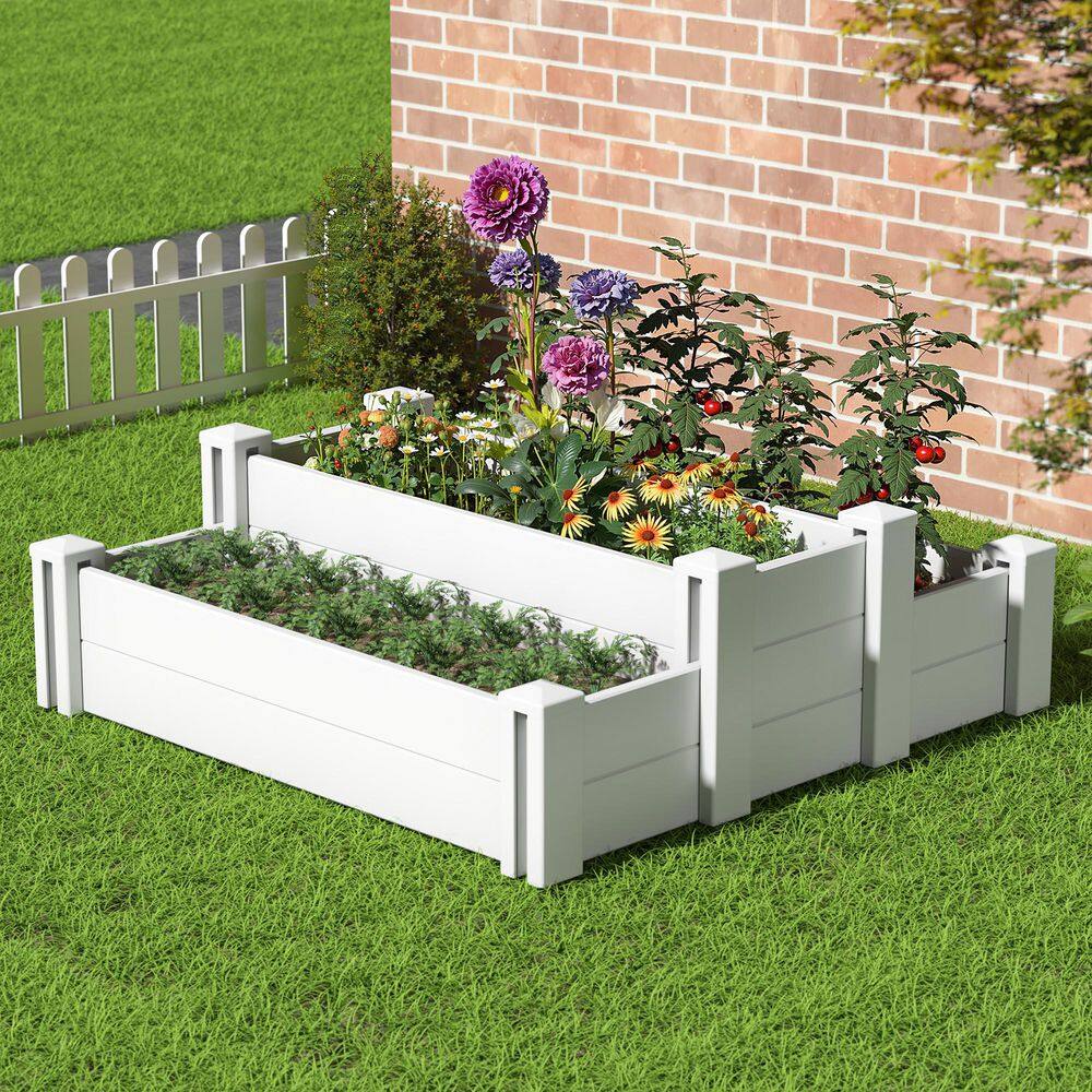 35.4 in.x 35.4 in.x 11.8 in. White Metal Modular Garden Fence Panel-Durable, Easy to Install & Soil Improvement Solution - Hercitys