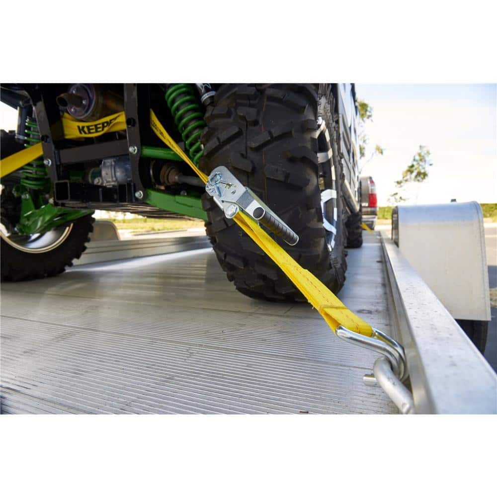 2 in. x 16 ft. 3333 lbs. Heavy-Duty Ratchet Tie Down Strap (4-Pack) - Hercitys