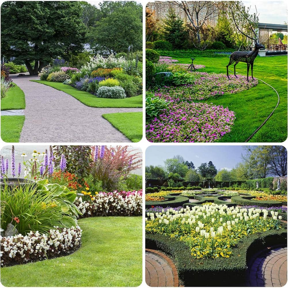 10 in. W x 150 ft. L Black Recycled Flexible HDPE Coiled Terrace Board Landscape Edging Against Invading Weeds - Hercitys