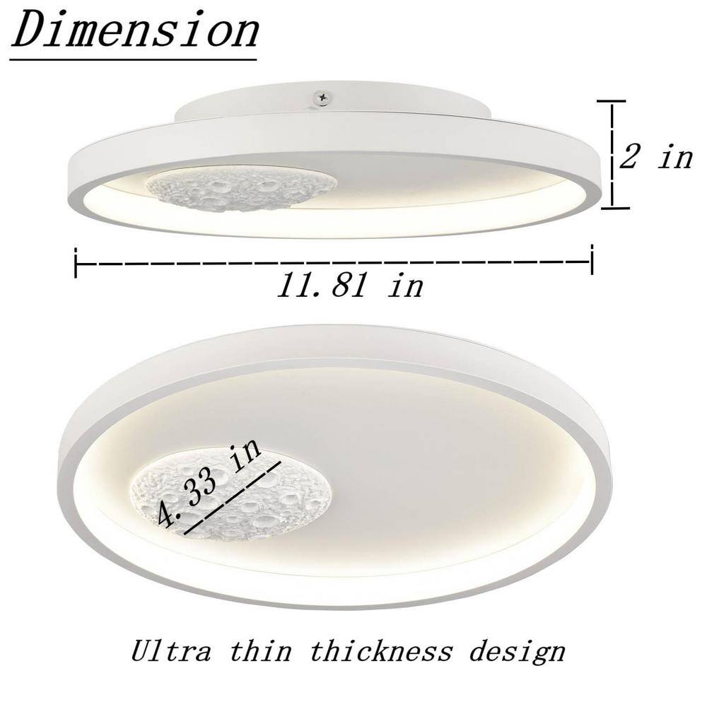31 in. 1-Light White Flush Mount with No Glass Shade and No Bulbs Included 1-Pack - Hercitys