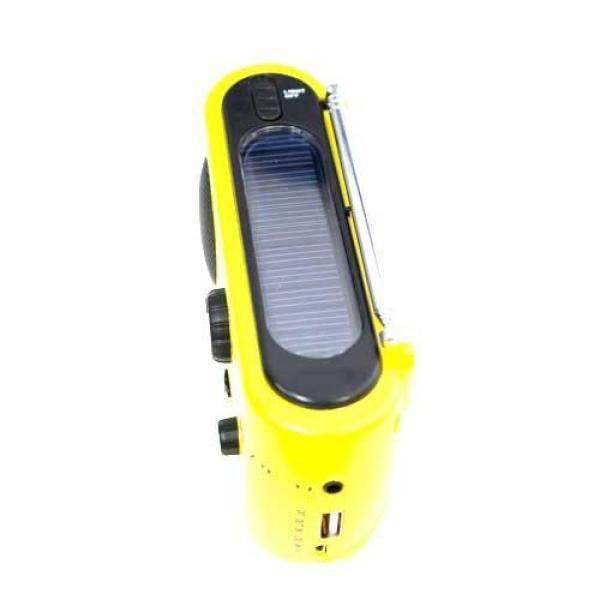 “The Element” Dynamo Powered Solar Radio and Flashlight with NOAA, Yellow - Hercitys