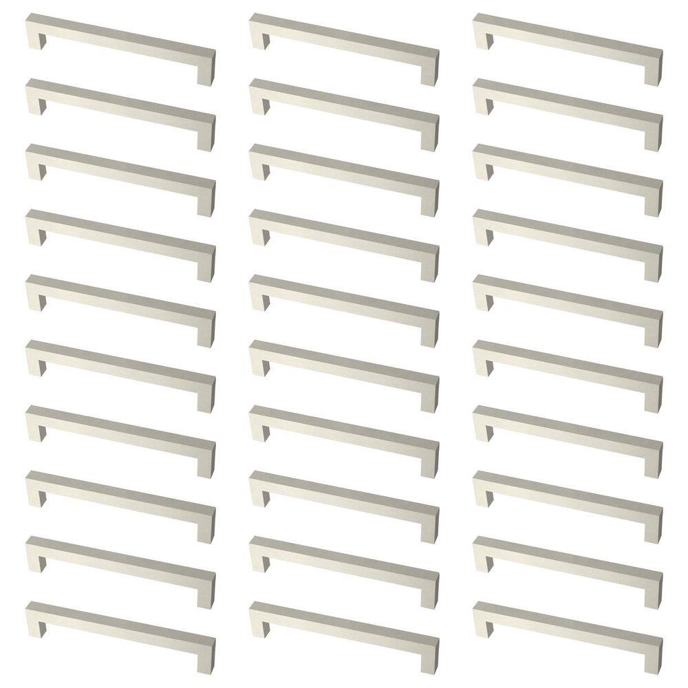 30-Pack Simple Modern Square 6-5/16 in. (160 mm) Modern Cabinet Drawer Pulls in Stainless Steel - Hercitys