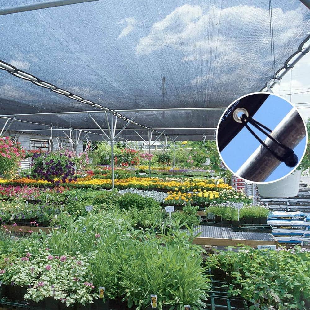 10 ft. x 20 ft. 90% Hanging-up Sunblock Shade Panel With 12 Bungee Balls, Black - Hercitys