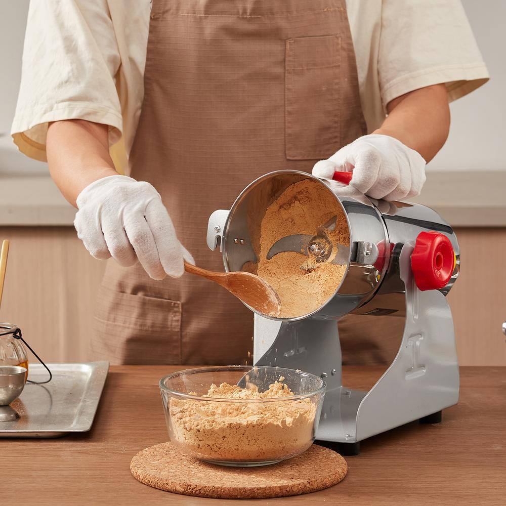 300g Electric Grain Mill Grinder, 1500-Watt High-Speed Commercial Spice Pulverizer, Stainless Steel Powder Machine - Hercitys