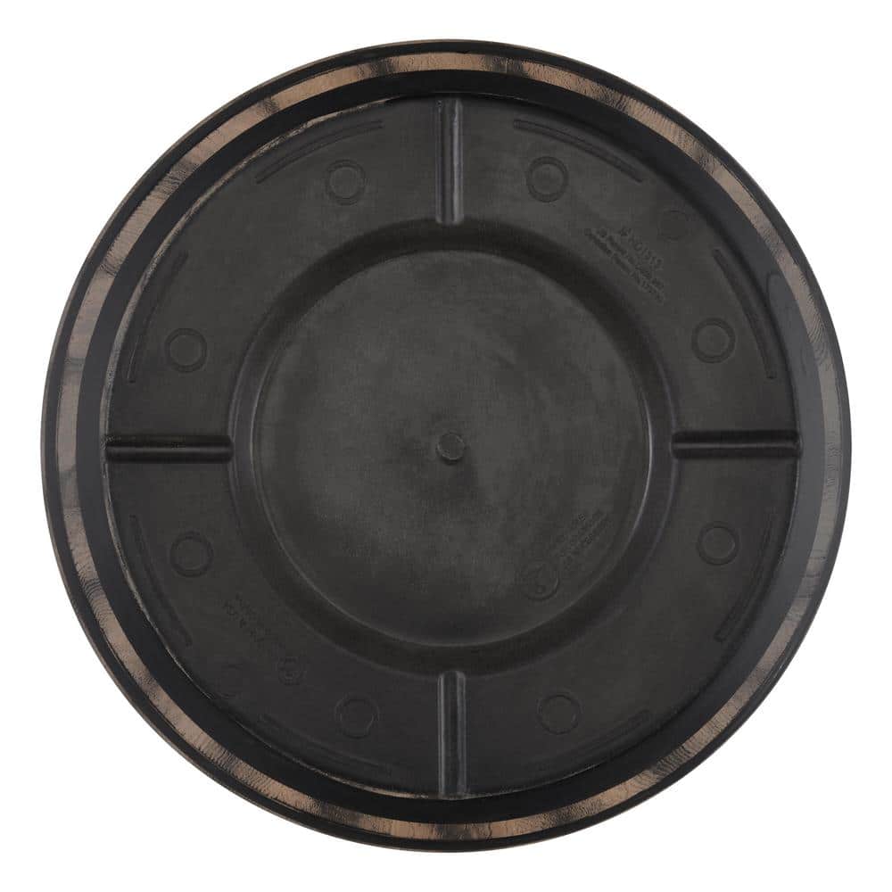 20 in. Reedley Large Kentucky Walnut Brown Resin Wine Barrel Planter (20 in. D x 14.5 in. H) - Hercitys