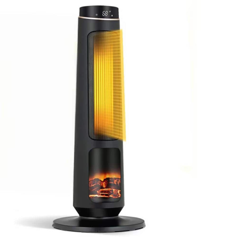 30 in. H 1500-Watt Electric Ceramic Fan Space Heater PTC Fast Heating Space Heater w 12H timer, 3 Heating Modes - Hercitys