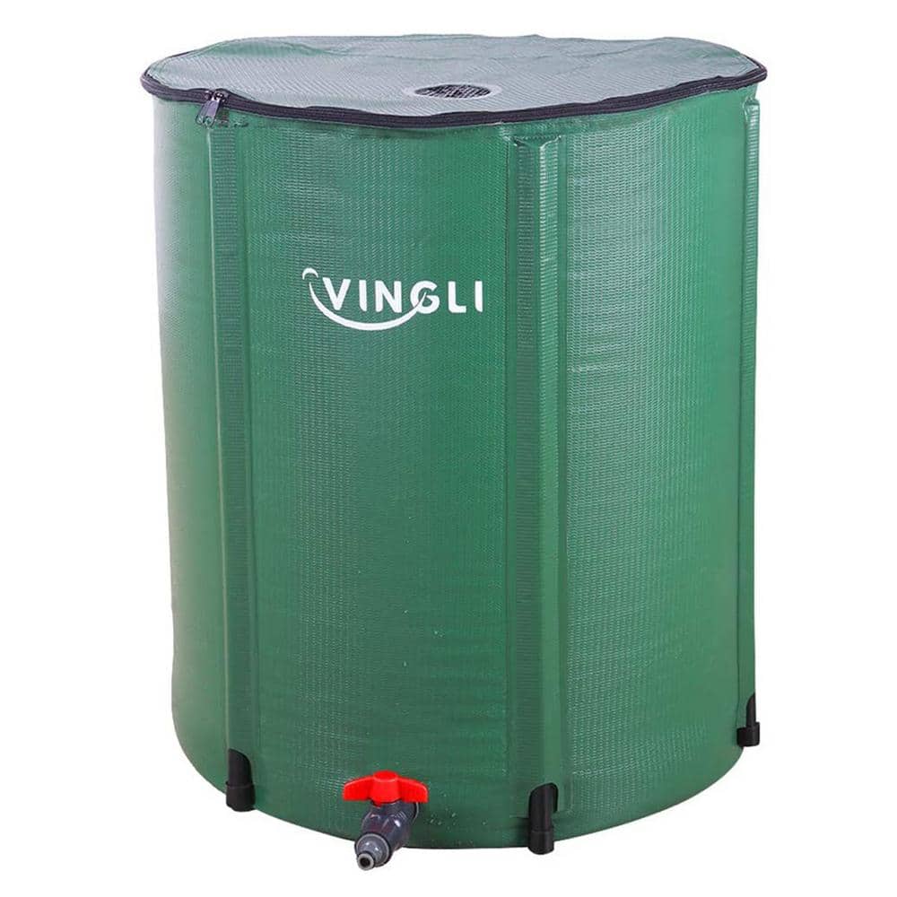 50 Gal. Collapsible Rain Barrel Portable Water Storage Tank Rainwater Collection - Hercitys