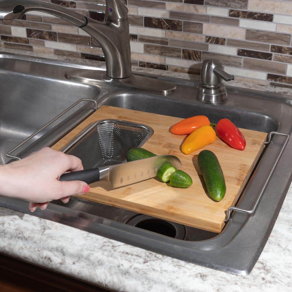 13.2in x 11.5in 2 in 1 Cutting Board with Strainer - Hercitys