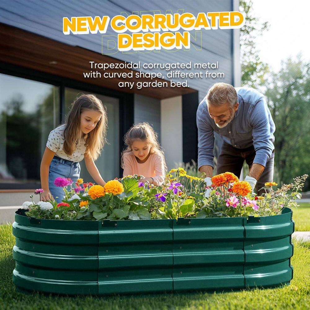 47 in. L x 24 in. W x 12 in. H Metal Planter Garden Raised Garden Bed（Green） - Hercitys
