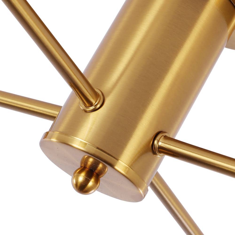 17.5 in. 4-Light Gold Sputnik Transitional Flush Mount Ceiling Lights - Hercitys