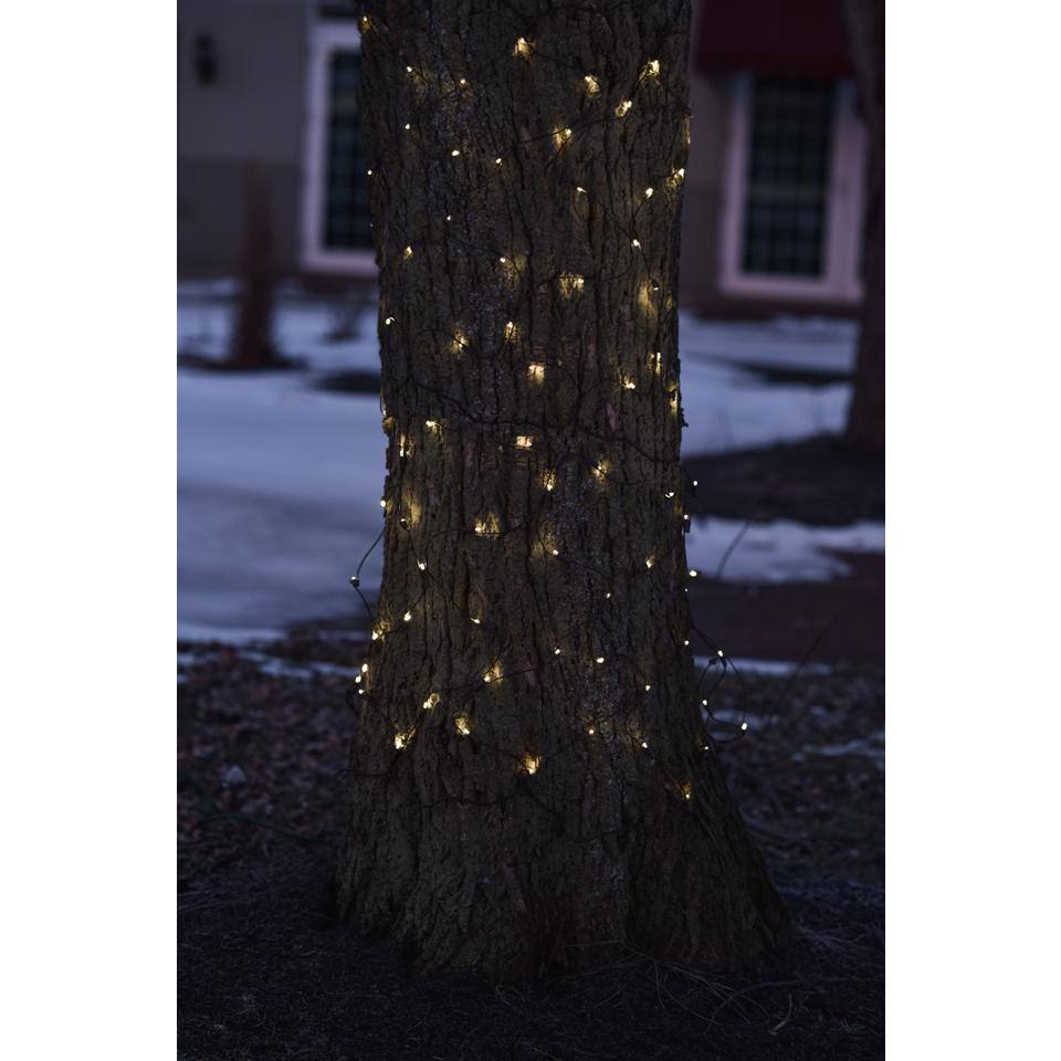 2 ft. x 8 ft. Clear Mini Net Style Tree Trunk Wrap Christmas Lights with Brown Wire - Hercitys