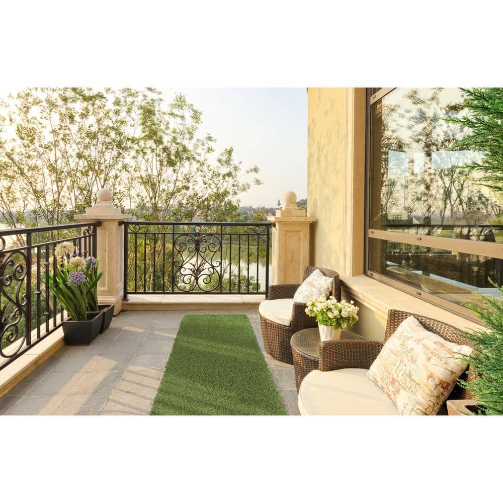 26 in. x 36 ft. Green Artificial Grass Runner Rug - Hercitys