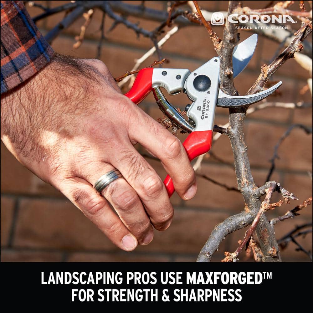 2.625 in. Angled High Carbon Steel Blade with Forged Aluminum Handles Right-Handed Bypass Hand Pruner - Hercitys