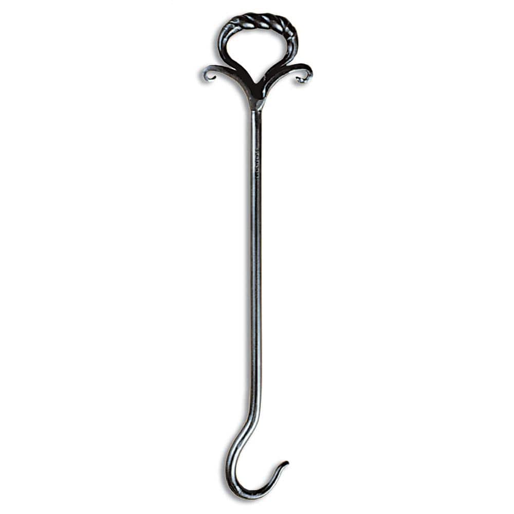 15 in. Tall Graphite Wrought Iron Hanging Damper Pull - Hercitys