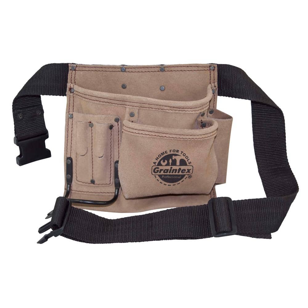 5-Pocket Nail and Tool Pouch with Belt Suede leather - Hercitys