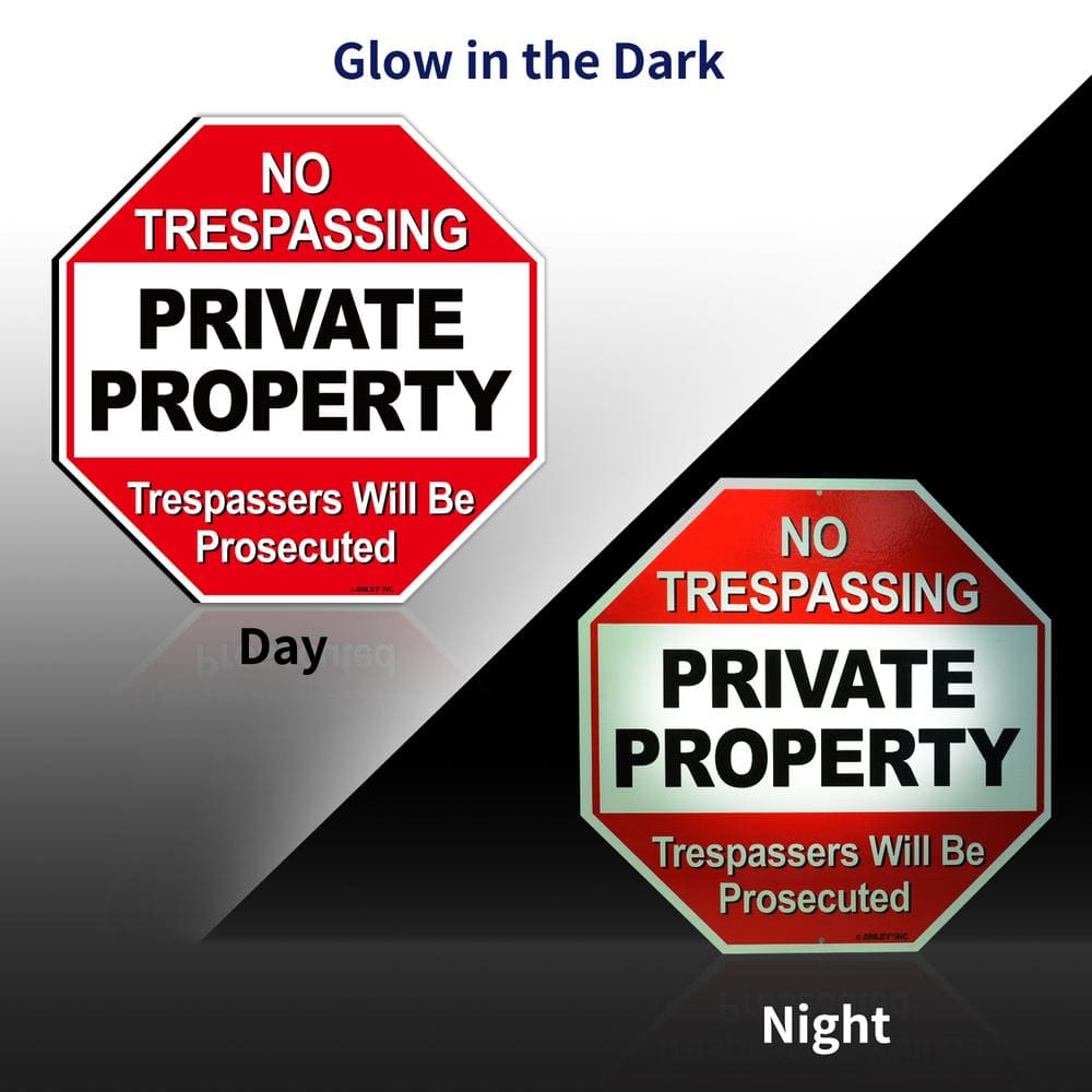 12 in. x 12 in. Private Property Aluminum Warning Sign – No Trespassing Security Alert - Hercitys