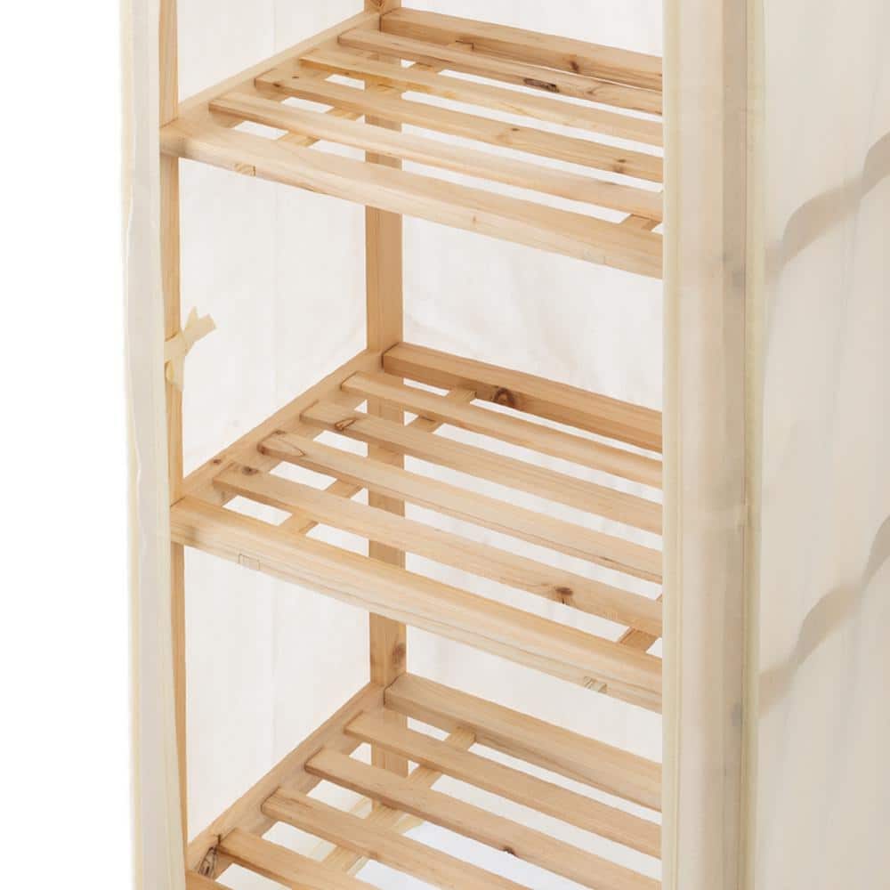 5-Tier Wooden Shelving Unit with Removable Cover - Hercitys