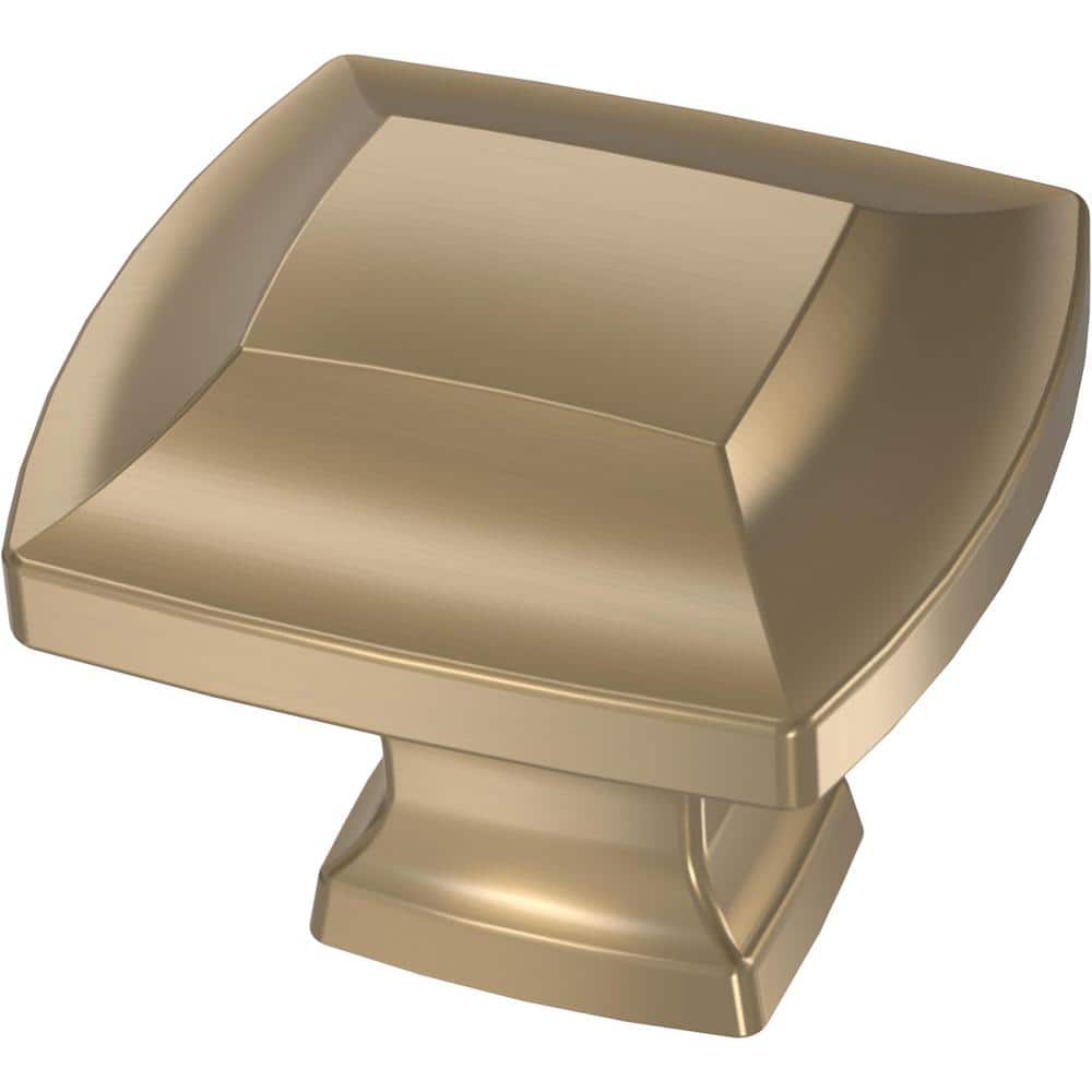 (10-Pack) Scalloped Footing 1-3/16 in. (30 mm) Classic Champagne Bronze Rectangular Cabinet Knobs - Hercitys