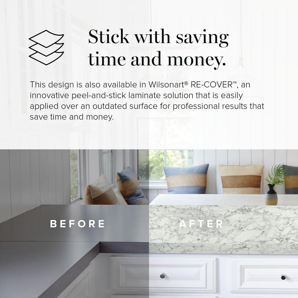 4 ft. x 8 ft. Laminate Sheet in Marmo Bianco Premium Textured Gloss Finish - Hercitys