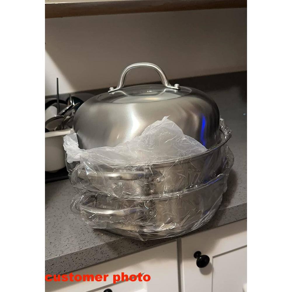 3-Tier 11.6 qt. Stainless Steel Steamer Insert Saucepot  Stock Pot with Lid, Safe Loop Handles - Hercitys