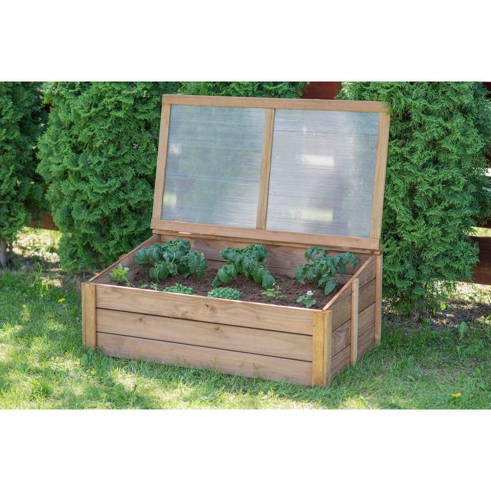 39.4 in.W x 23.6 in. D x 15.4 in. H Wooden Cold Frame - Hercitys