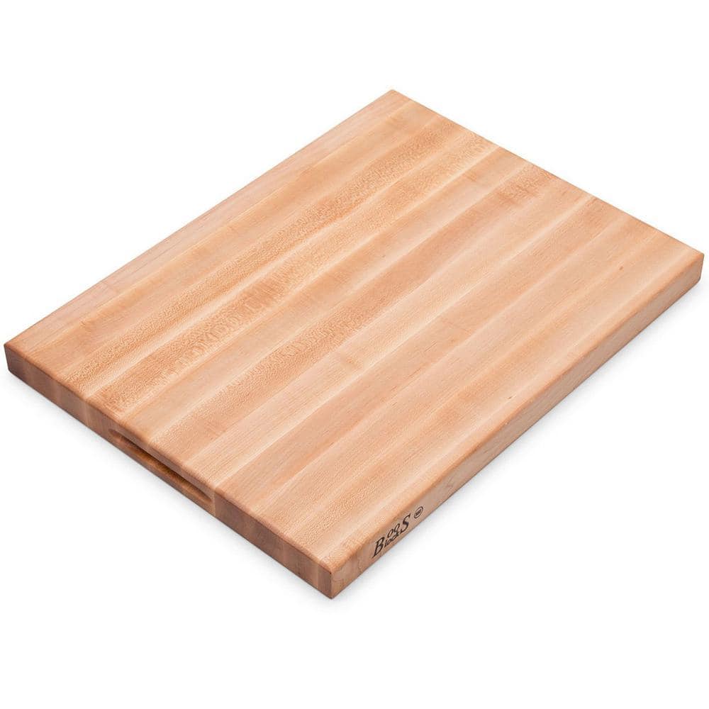 24 in. x 18 in. Edge Grain Maple Wood Reversible Cutting Board Block - Hercitys