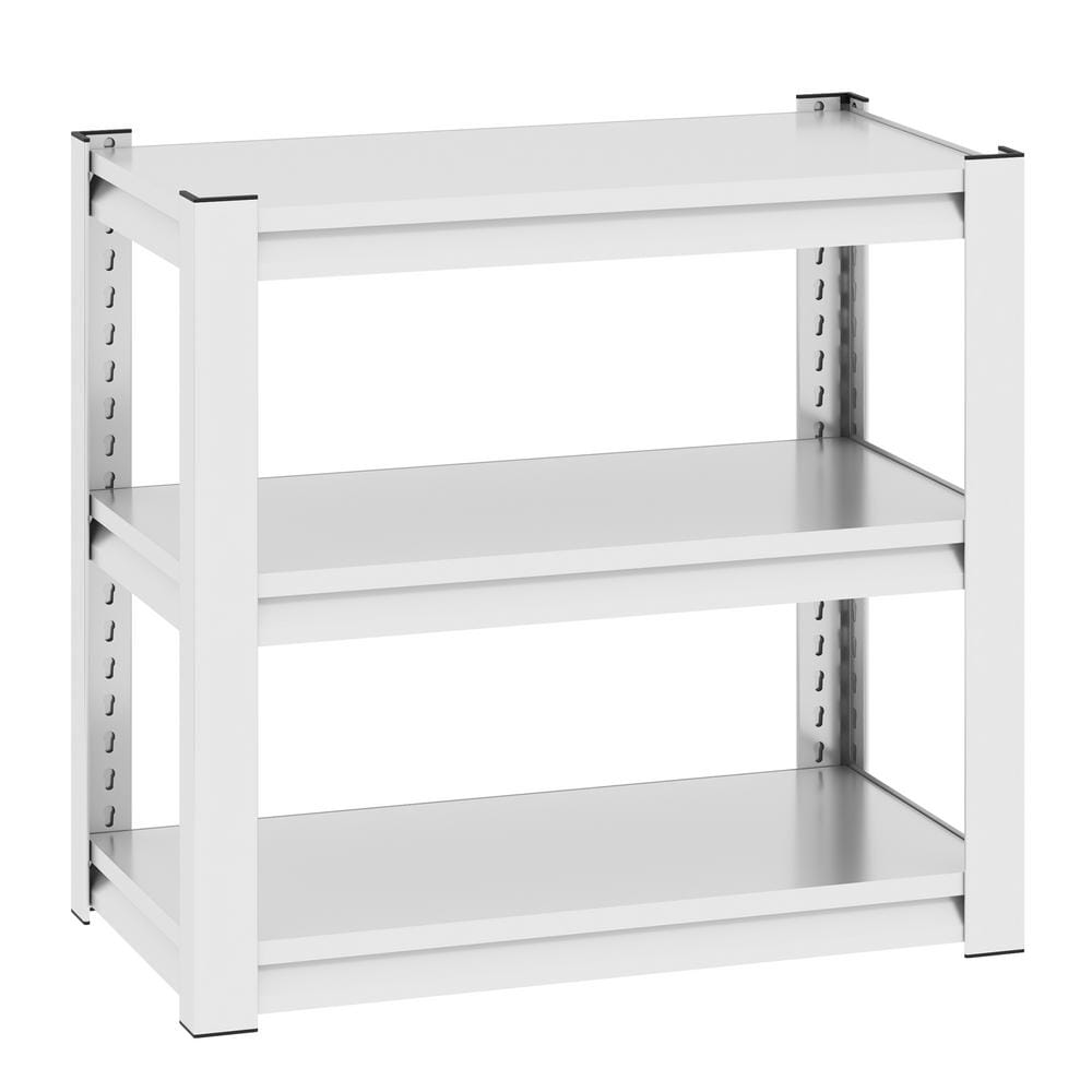 3 Tiers Heavy Duty Steel Adjustable Household Shelving Unit in Antique White (34 in. W x 31.5 in. H x 18 in. D) - Hercitys