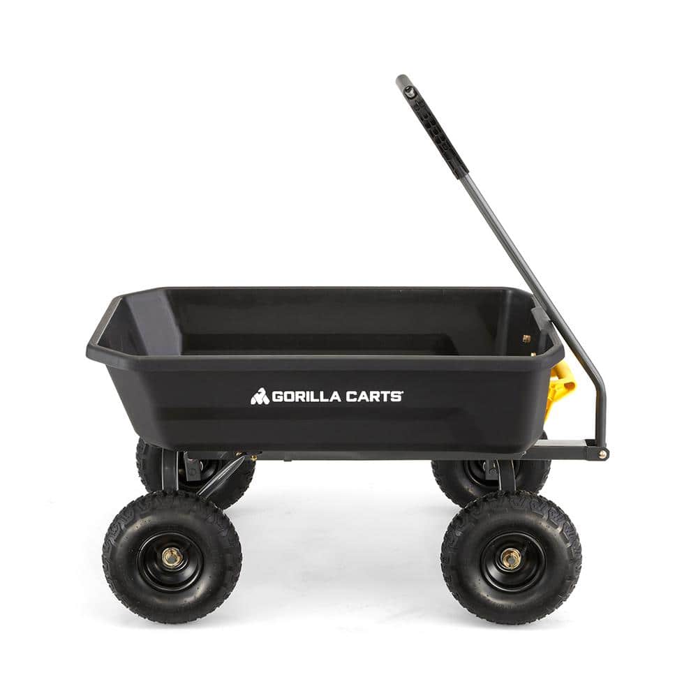 4 cu. ft. Patented Poly Dumping Garden Cart, 600 lbs. Capacity, 35 in. x 22 in. x 8 in. Bed, 10 in. Pneumatic Tires - Hercitys
