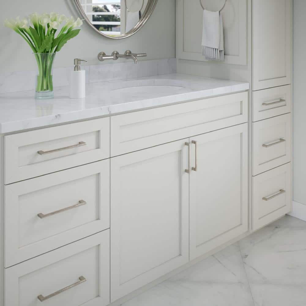 5-Pack Vail 6 in. (152 mm) Center-to-Center Modern Satin Nickel Bar Drawer Pull - Hercitys