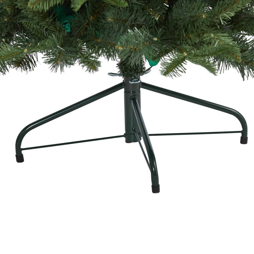 4 ft. Green Pre-Lit LED Grand Teton Spruce Flat Back Artificial Christmas Tree with 90 Clear Lights - Hercitys