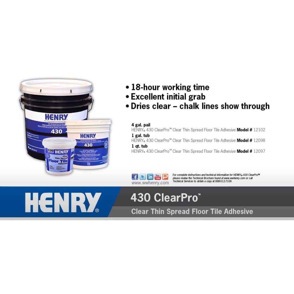 430 1 Qt. ClearPro VCT Adhesive - Hercitys