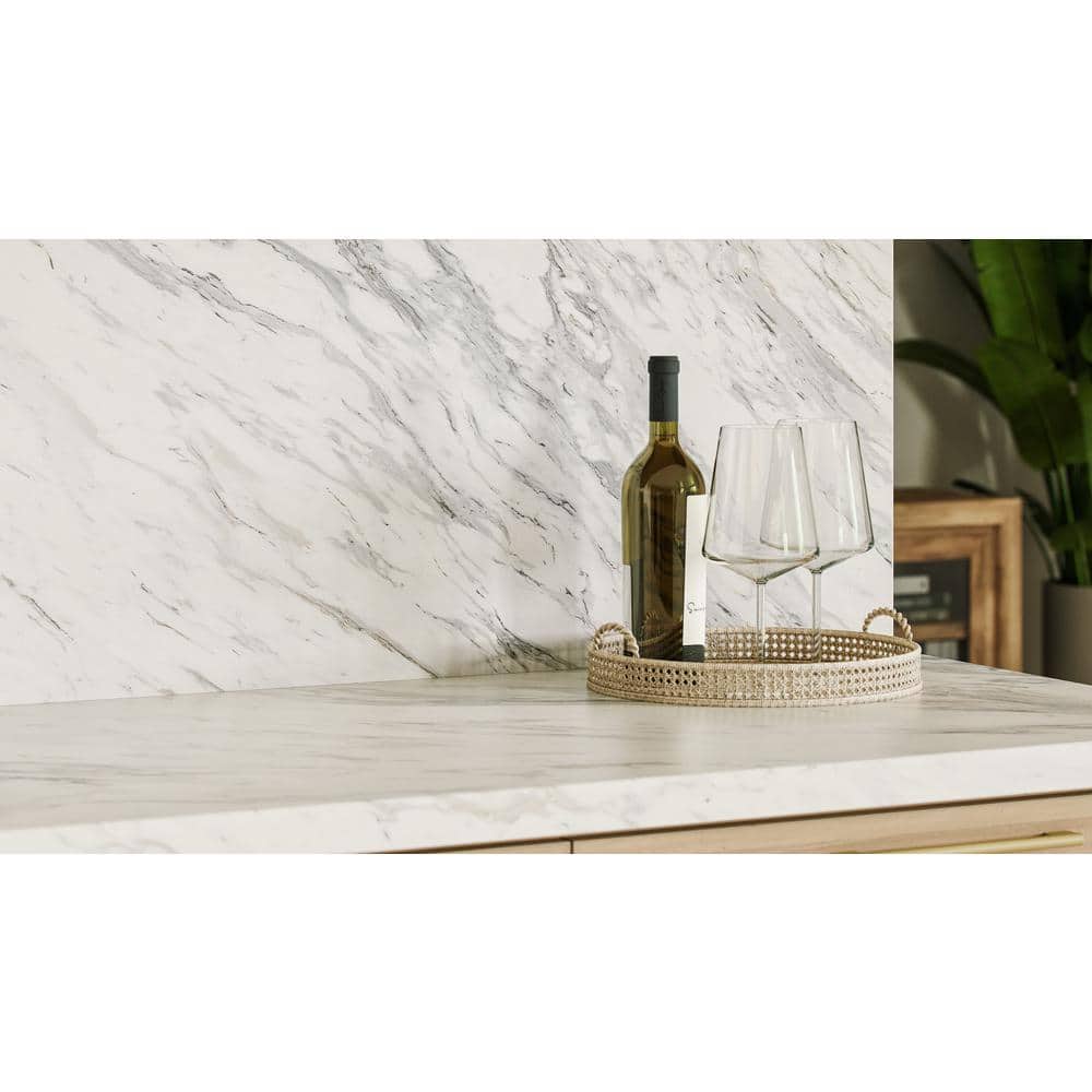 4 ft. x 10 ft. Laminate Sheet in Calcutta Marble with Premium Textured Gloss Finish - Hercitys