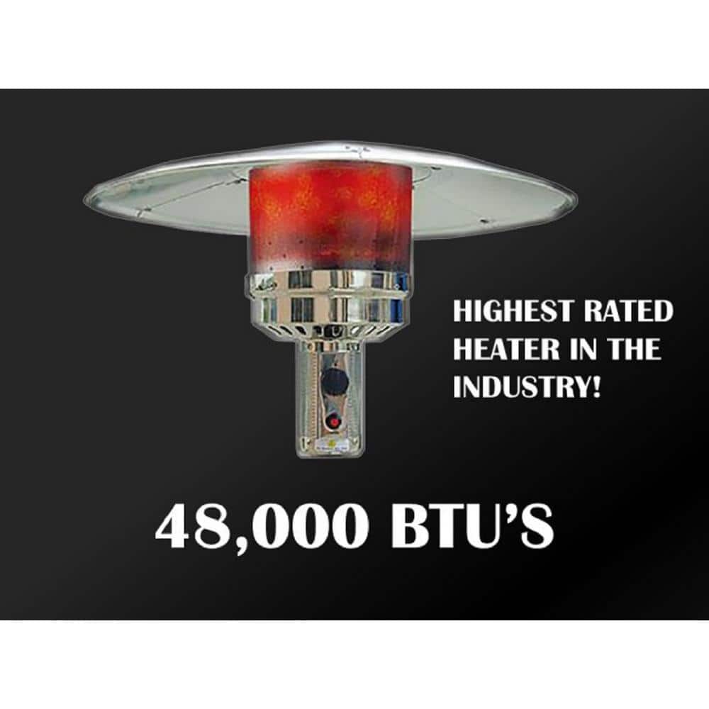 48,000 BTU Stainless Steel Propane Patio Heater - Hercitys