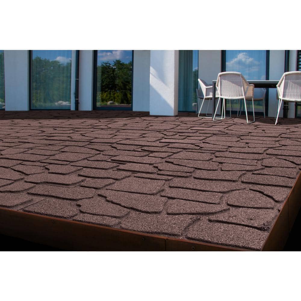 24 in. x 12 in. x 5/8 in. Brown Interlocking Dual-Sided Rubber Paver (9-Pack) - Hercitys