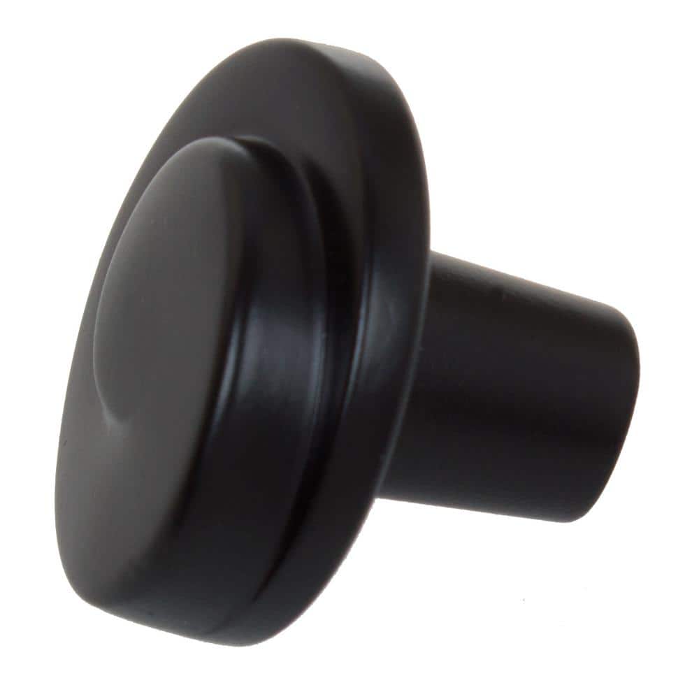 1-1/8 in. Dia Matte Black Classic Wave Cabinet Knob (10-Pack) - Hercitys