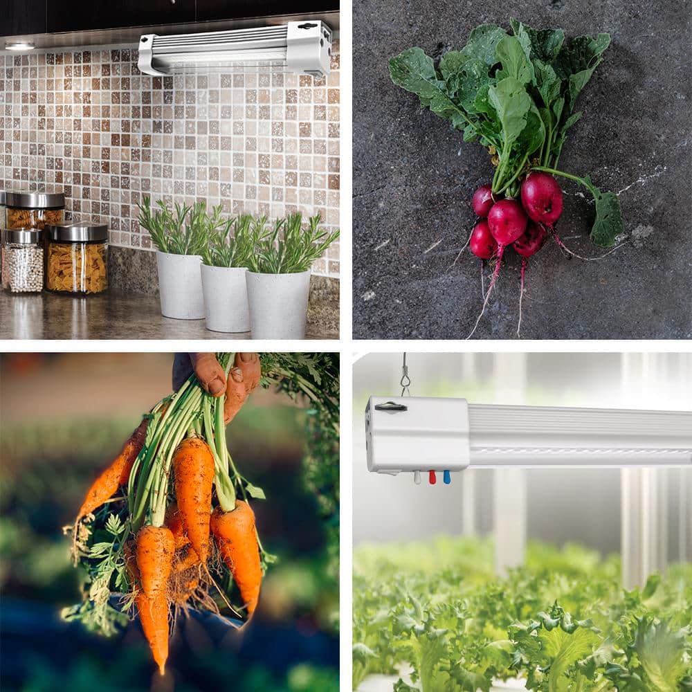 24 in. 27-Watt Vertical White LED 3 Adjustable Spectrum Linkable Plant Grow Light Fixture White Adjustable Light - Hercitys