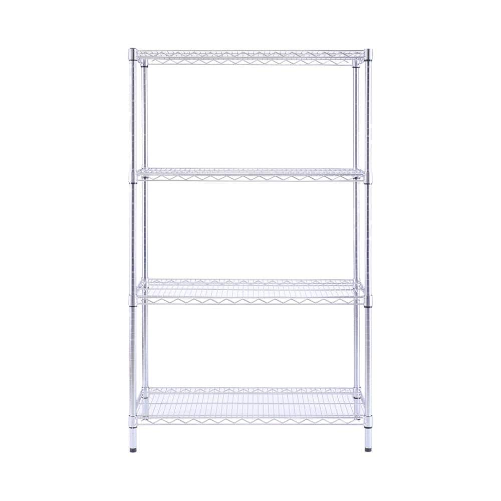 4-Tier Commercial Chrome Shelving Unit (18 in. D x 36 in. W x 59 in. H) - Hercitys