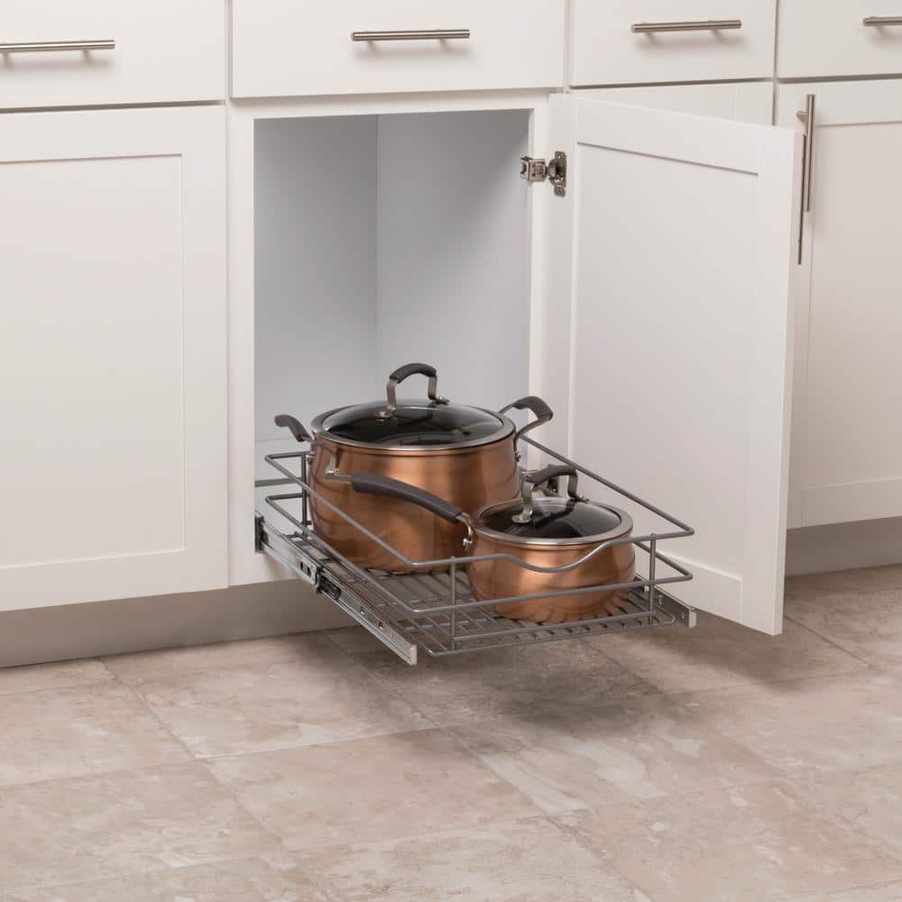 14 in. Single Tier Wire Soft-Close Pullout Basket - Hercitys