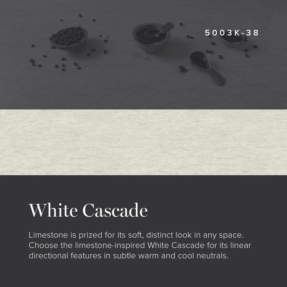 4 ft. x 8 ft. Laminate Sheet in White Cascade with Standard Fine Velvet Texture - Hercitys