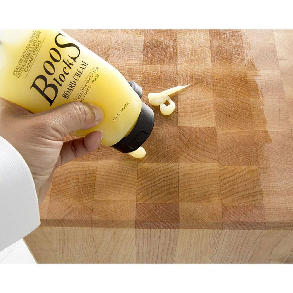 3-Piece Block Wooden Butcher Block Board Natural Moisture Cream, 5 Oz - Hercitys