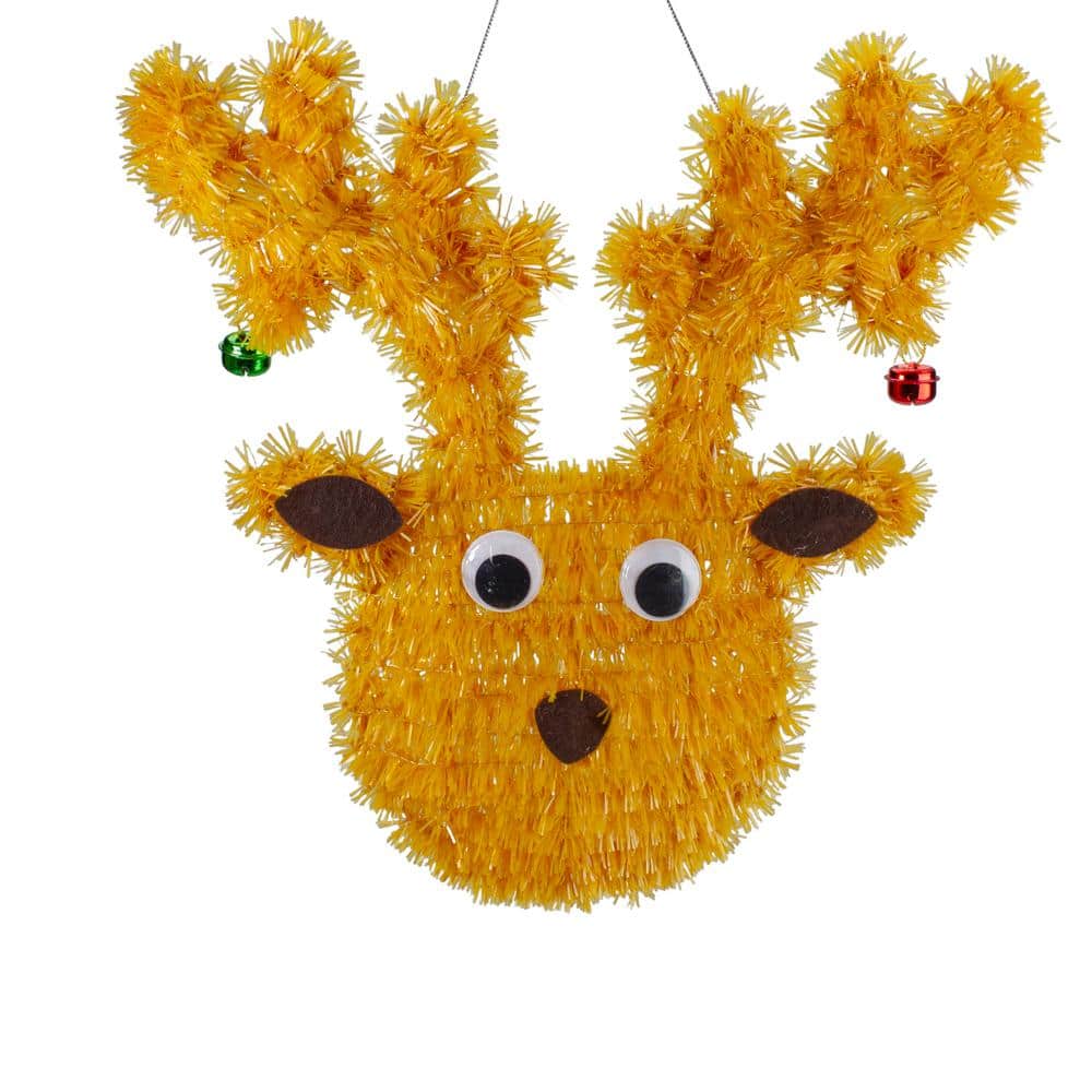 13 in. Tinsel Reindeer Christmas Window Decoration - Hercitys