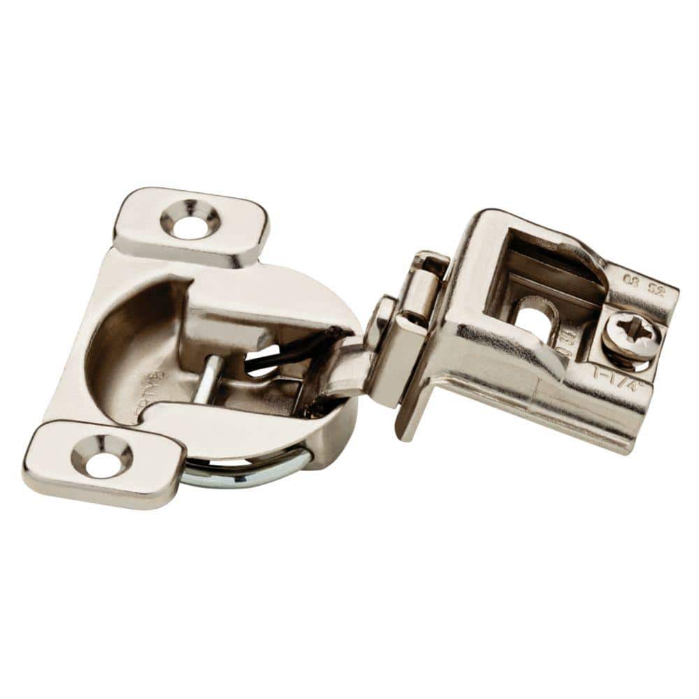 5 Pair Face Frames 35 mm 105-Degree 1-1/4 in. Overlay Nickel Cabinet Hinge (10 Pieces) - Hercitys