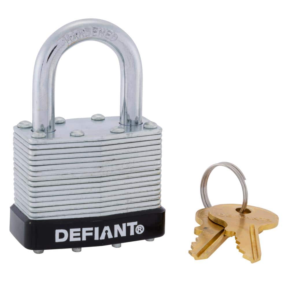 40 mm 1 in. 4-Pack Laminated Steel Shackle Keyed Padlocks (Includes 4 Keys) - Hercitys