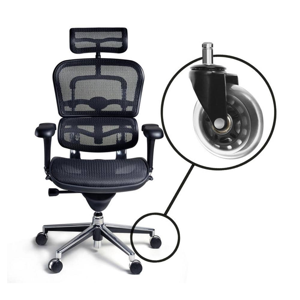 3 in. Black Rollerblade Office Chair Caster Wheels (5-Pack) - Hercitys