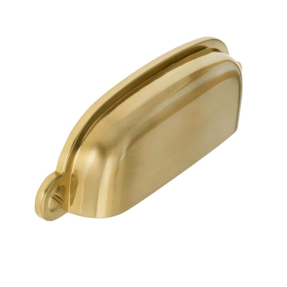 10-Pack Garner 2-3/4 in. (70 mm) Center-to-Center Traditional Satin Brass Cup Drawer Pull - Hercitys