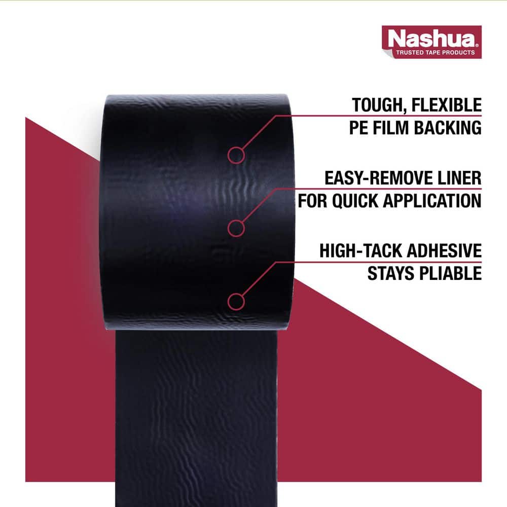 3 in. x 15 ft. (5 yds.) Aqua-Seal Waterproof Tape in Black - Hercitys