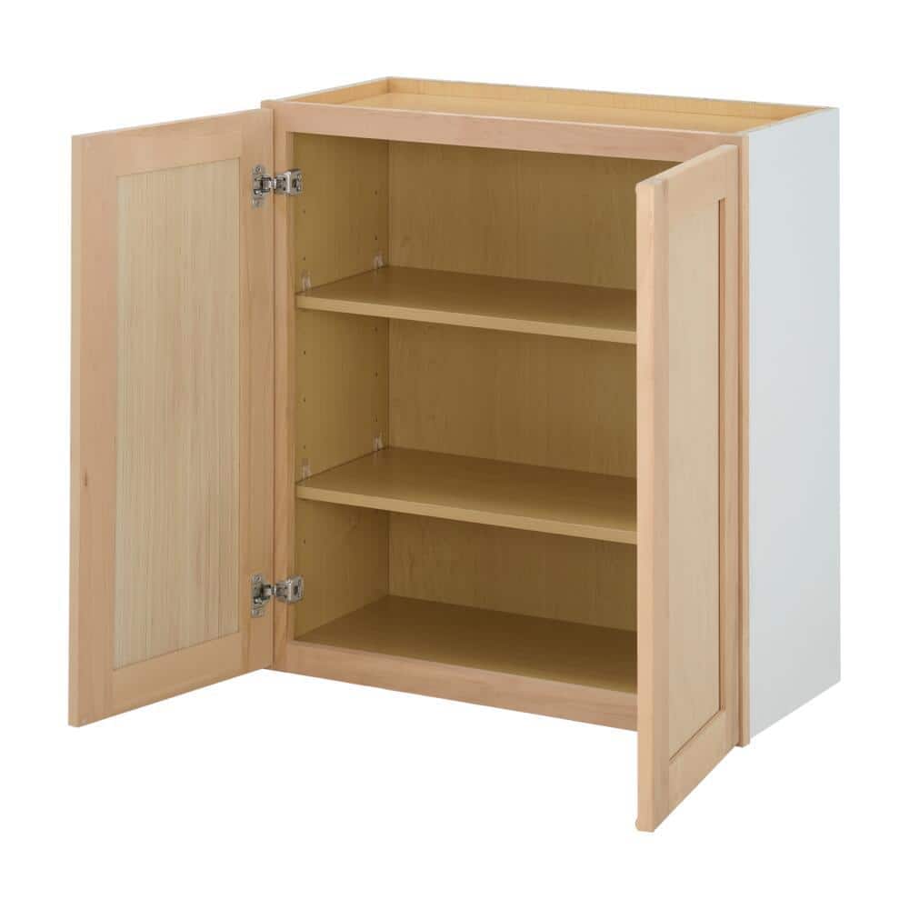 27 in. W x 12 in. D x 30 in. H Ready to Assemble Wall Kitchen Cabinet in Unfinished with CLICKREADY Technology - Hercitys