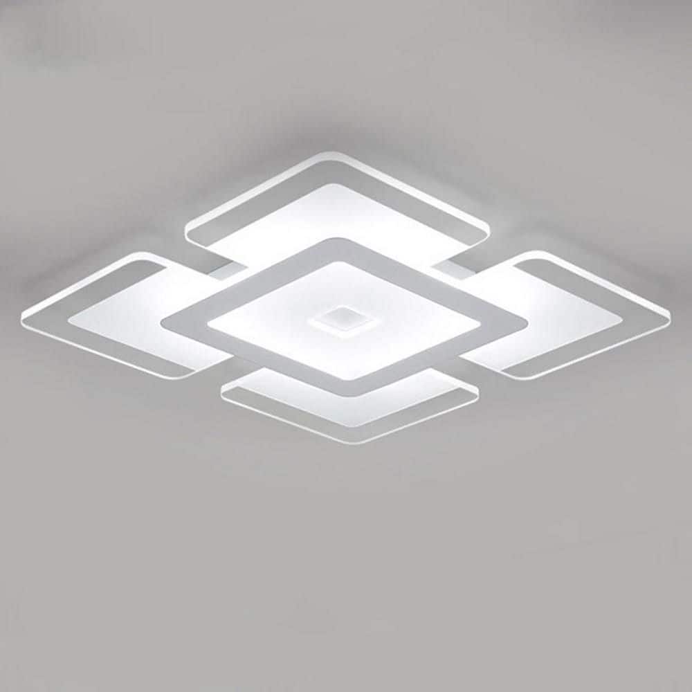 16.5 in. 1-Light White LED Semi-Flush Mount Modern Indoor Minimalist Square Ceiling Light - Hercitys