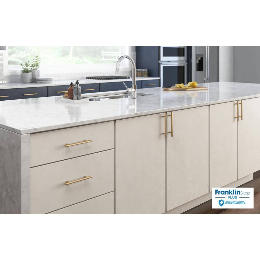 5-Pack Solid Bar 5-1/16 in. (128 mm) Modern Cabinet Pulls in Champagne Bronze with Antimicrobial Properties - Hercitys