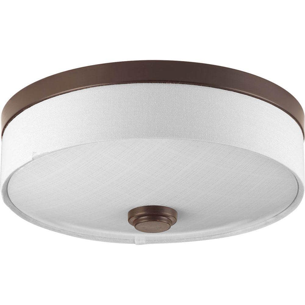 10 in. Weaver Collection 1-Light Antique Bronze Integrated LED Flush Mount - Hercitys